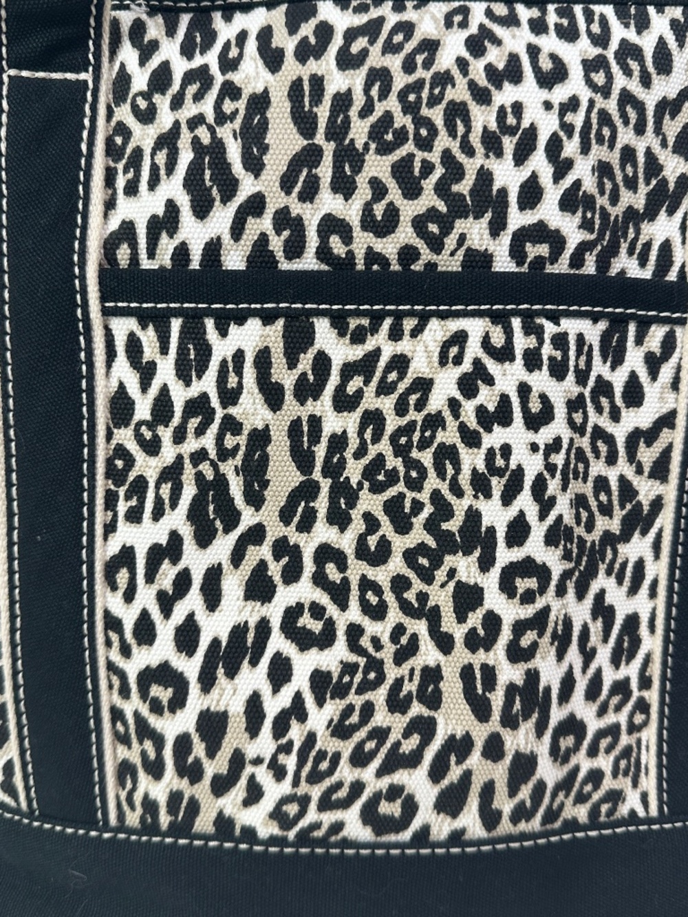 Lands’ End Canvas Zip Tote Bag Cheetah Print - Picture 6 of 15